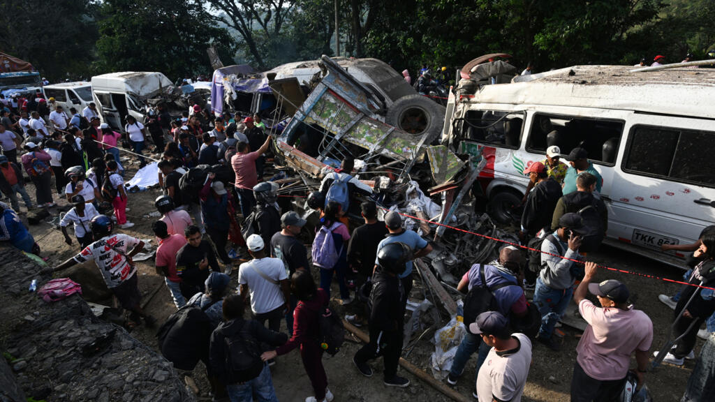 Death toll from bus bombing in southwest Colombia rises to 20 during a wave of violence